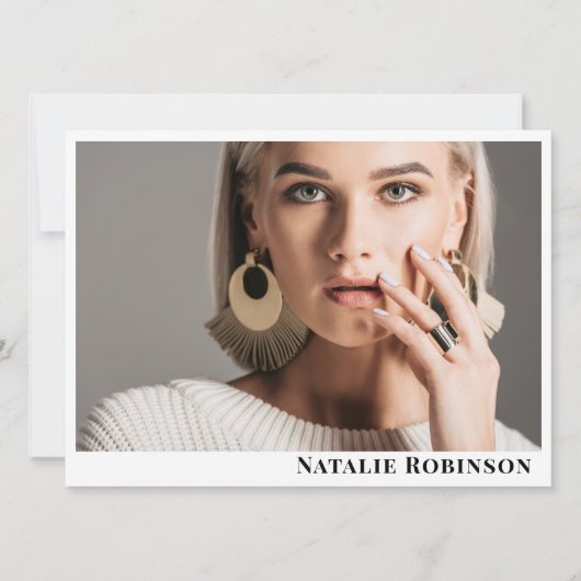 モデルアクター6フォトコンポジットカードテンプレート(QR付き) 招待状 (正面)