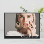 モデルアクター6フォトコンポジットカードテンプレート(QR付き) 招待状 (スタンド正面)