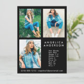 モデルアクターCompカード3フォトブラック (スタンド正面)