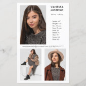 モデルアクターCompカード4写真2面ホワイトフライヤー (裏面)