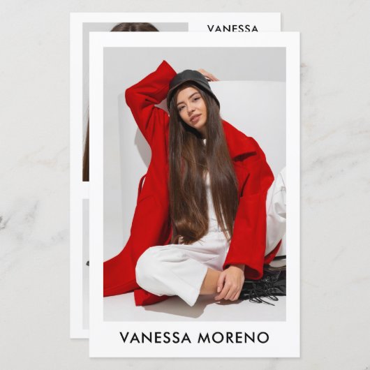 モデルアクターCompカード4写真2面ホワイトフライヤー (正面/裏面)