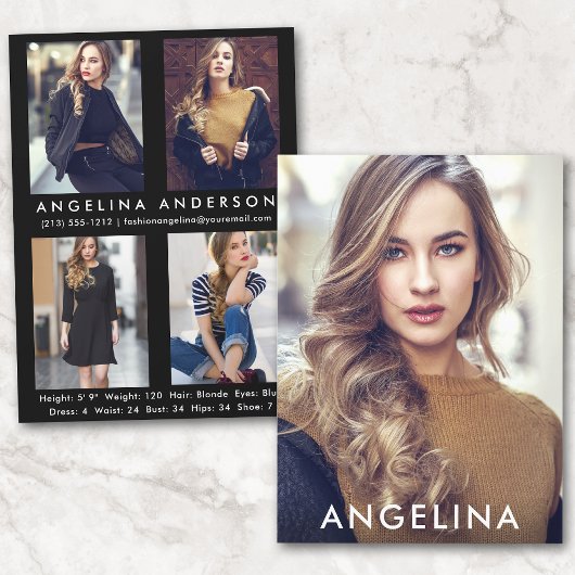 モデルアクターCompカードBlk W- 4フォトバック