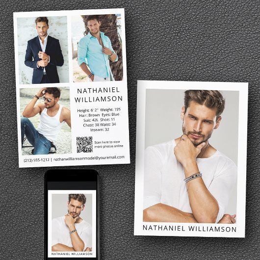 モデルアクターQRコード4 Photo Pro Compカード 招待状