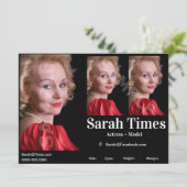 モデルアクターZedヘッドショットコンポーネントテンプレート 招待状 (スタンド正面)