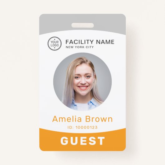 モデルカスタムの写真と社員バッジ バッジ (正面)