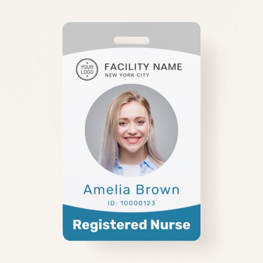 モデルカスタムの写真と社員バッジ バッジ (正面)