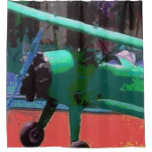 モデルカラフル飛行機 シャワーカーテン (正面)