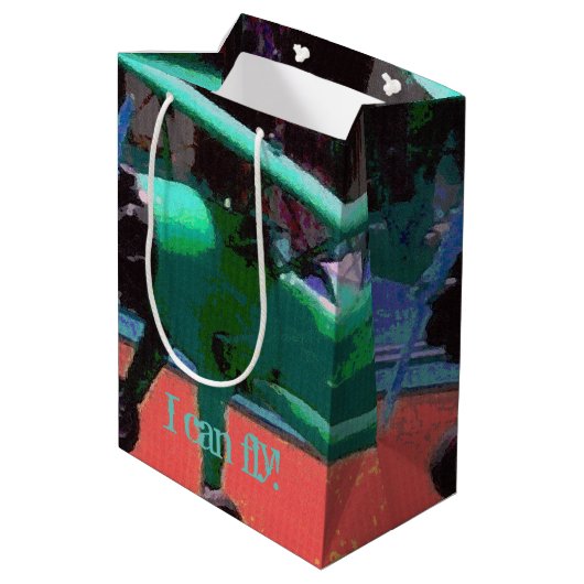 モデルカラフル飛行機 ミディアムペーパーバッグ (裏面アングル)