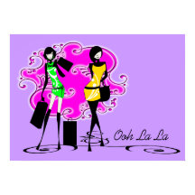 モデルショッピング紫ピンクの女の子