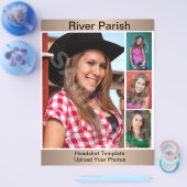 モデルテンプレートヘッドショットコンポジットカード チラシ (シングル)