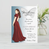 モデルバタフライエレガントファッション表示招待状 招待状 (スタンド正面)