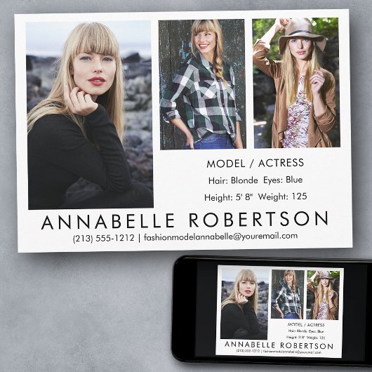 モデルモダンアクター3フォトコンポジットカード 招待状