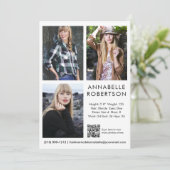 モデルモダンアクター3写真QRコードコンポジットカード 招待状 (スタンド正面)