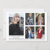 モデルモダンアクター5フォトQRコードバックCompカード 招待状 (正面)