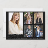 モデルモダンアクター6フォトコンポジットカード 招待状 (裏面)