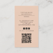 モデルモダンプロフェッショナルフォトピーチピンク 名刺 (裏面)