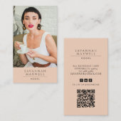 モデルモダンプロフェッショナルフォトピーチピンク 名刺 (正面/裏面)