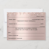 モデルリリース型枠メイクアップアーティストバラ 招待状 (裏面)