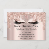 モデルリリース型枠メイクアップアーティストバラ 招待状 (正面)