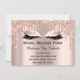 モデルリリース型枠メイクアップアーティストバラ 招待状