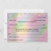 モデルリリース型枠メイクアップアーティストホログラフィー 招待状 (裏面)