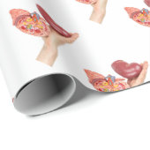 モデル人間の腎臓を示す平らな手 ラッピングペーパー (ロールコーナー)