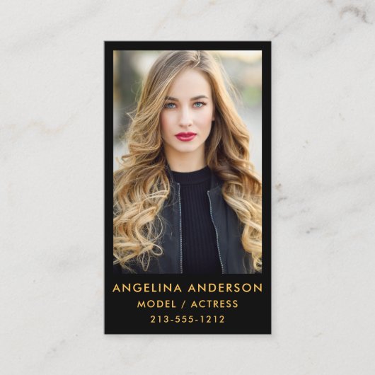 モデル俳優の写真の専門の金ゴールドBlk 名刺 (正面)