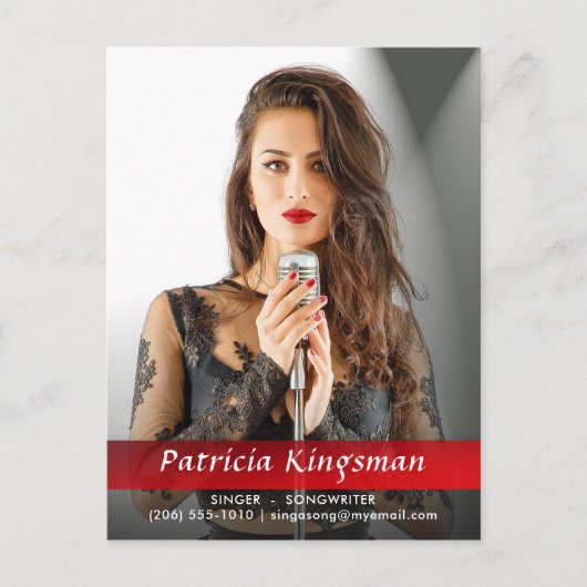 モデル俳優シンガーソングライター写真コンポジットゼッドカード ポストカード (正面)