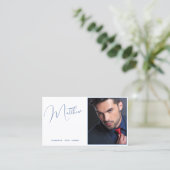 モデル俳優フォトプロモーション白と青 名刺 (スタンド正面)