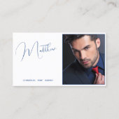 モデル俳優フォトプロモーション白と青 名刺 (正面)