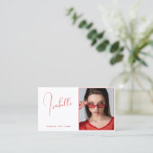 モデル俳優フォトプロモーション赤と白 名刺 (スタンド正面)