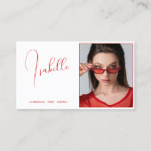 モデル俳優フォトプロモーション赤と白 名刺 (正面)