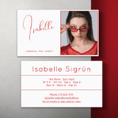 モデル俳優フォトプロモーション赤と白 名刺