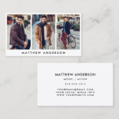 モデル俳優3の写真の名刺の白 名刺 (正面/裏面)