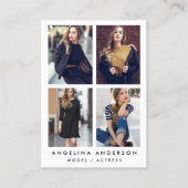 モデル俳優4の写真の大きい名刺の白 名刺 (正面)