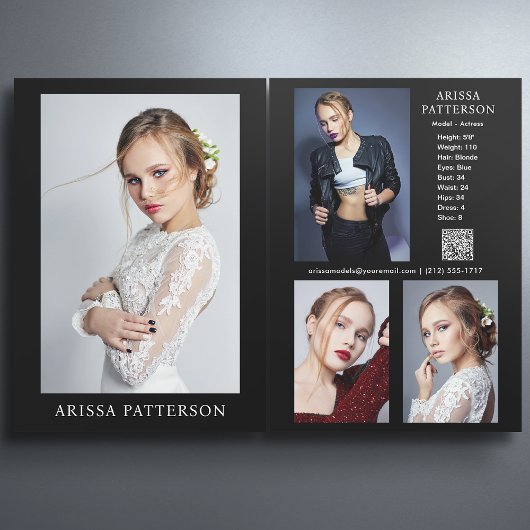 モデル俳優5x7コンポーネントSEDカードQR 4フォト両面 招待状