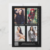 モデル俳優5x7コンポーネントSEDカードQR 5フォト両面 招待状 (裏面)