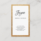 モデル女優ヘッドショットフェイク金ゴールドグリッター 名刺 (裏面)