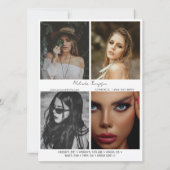 モデル女優モデリングCOMPカード5フォトホワイト 招待状 (裏面)