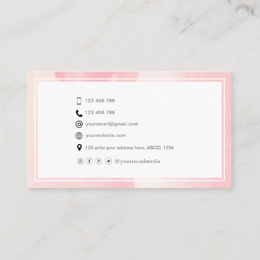 モデル女優演スタイリッシュ技抽象芸術  名刺 (裏面)