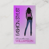 モデル着用ブルージーンズパープルファッションスタイリスト 名刺 (正面)