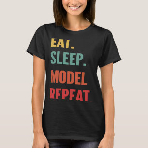 モデル航空機食べのスリープモデル航空機のリピート Tシャツ