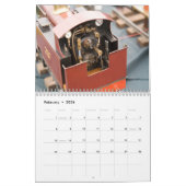 モデル蒸気機関車の壁掛けカレンダー カレンダー (2月 2026)