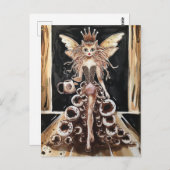 モデル間抜けランウェイのコーヒーキャットフェアリー ポストカード (正面/裏面)