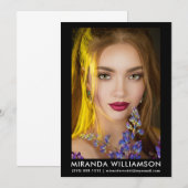 モデル・アクター用コンポジットカード 1 フォト 5x7 ブラック 招待状 (正面/裏面)