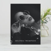 モデル・アクター用コンポジットカード 5枚写真 黒 招待状 (スタンド正面)