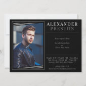 モデル アクター コンポジット カード ゼッド カード 2 写真 5.5x7.5 (裏面)