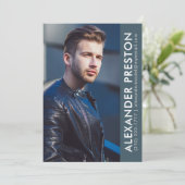 モデル アクター フォト コンペ カード 5x7 青 AP (スタンド正面)