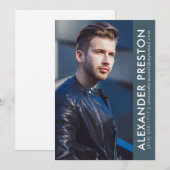 モデル アクター フォト コンペ カード 5x7 青 AP (正面/裏面)