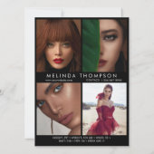 モデル アクター モデリング コンパ カード 5 枚の写真 ブラック (裏面)